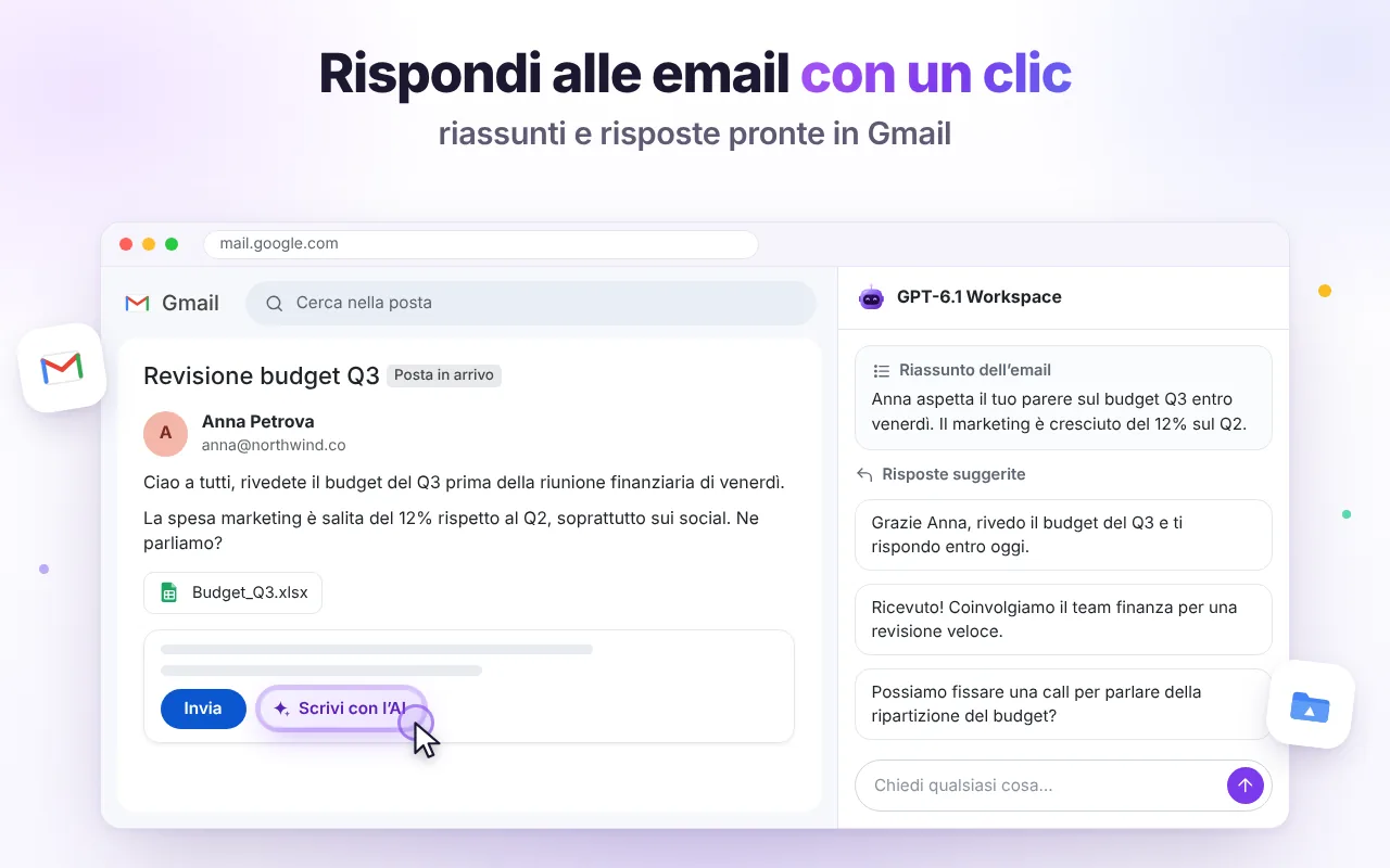 Rispondi alle email in un clic