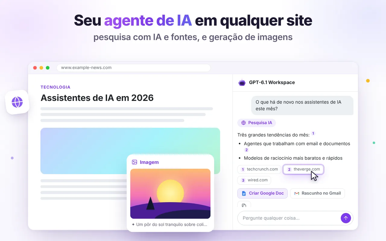 Chat de IA em qualquer site