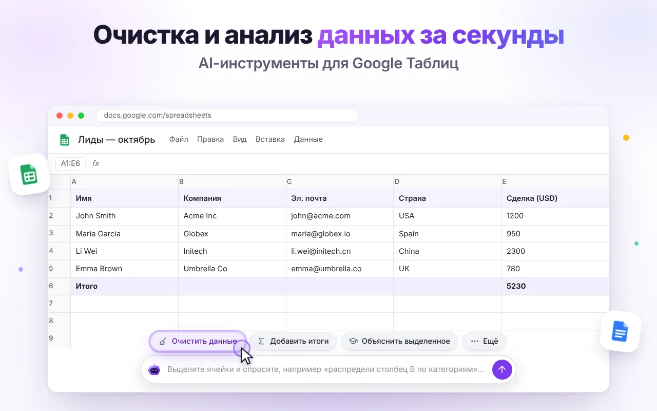 Чистка и анализ данных